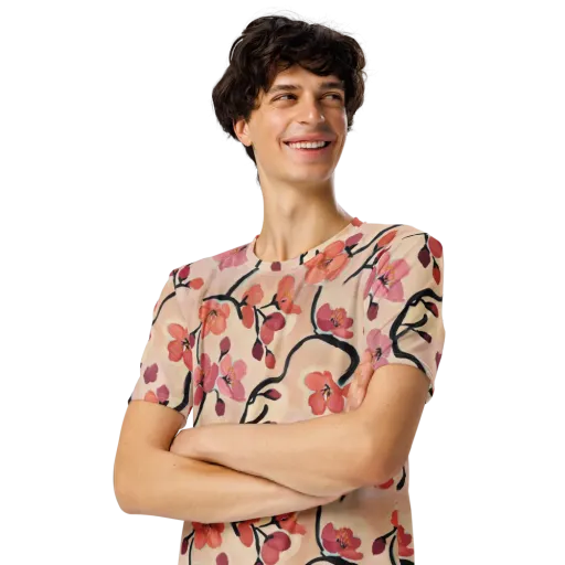 Coral Branchwork on a Men's Crew Neck T-Shirt