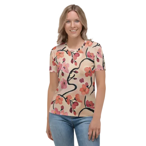 Coral Branchwork on a Women's Crew Neck T-Shirt
