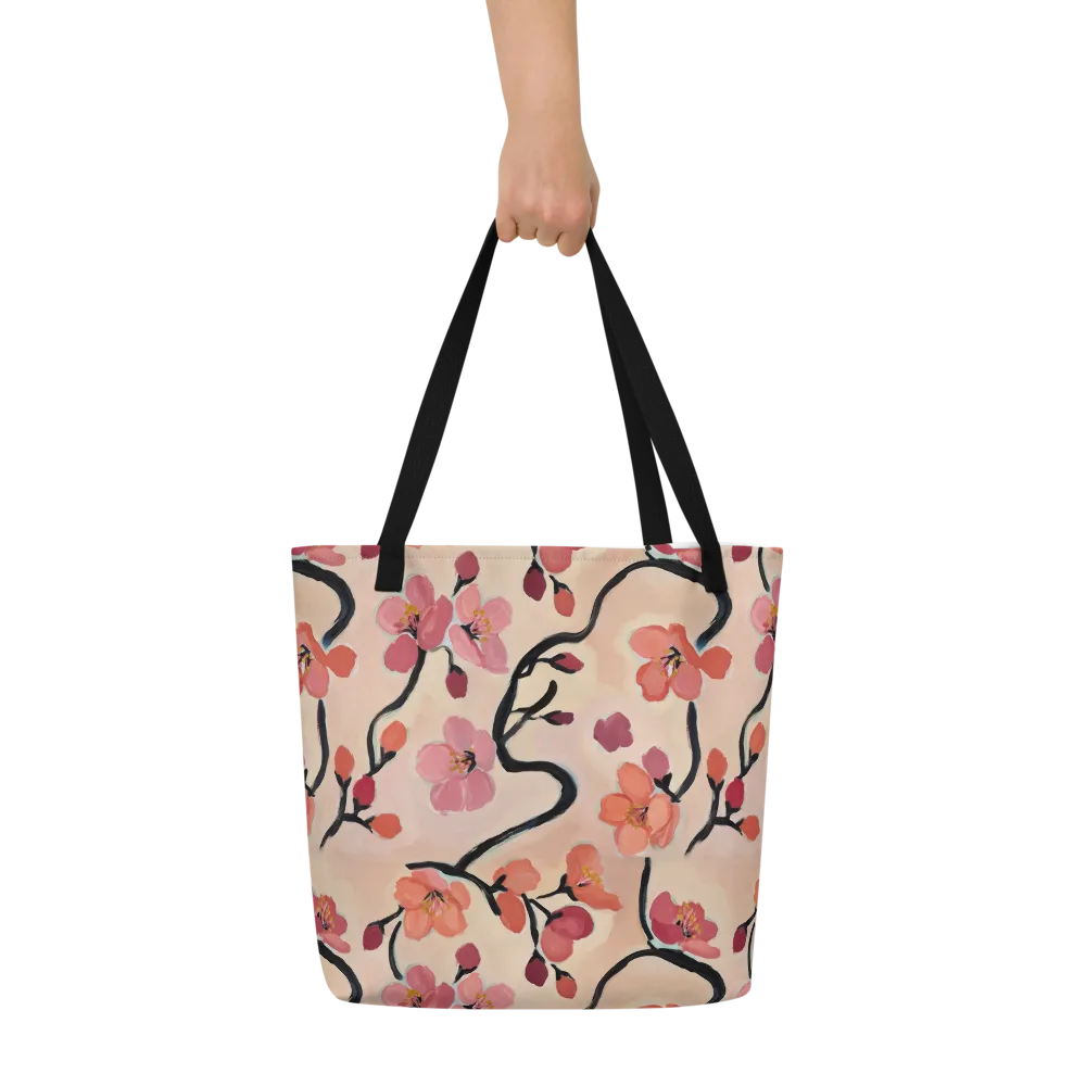 Coral Branchwork on Large Tote Bag W/ Pocket — Front