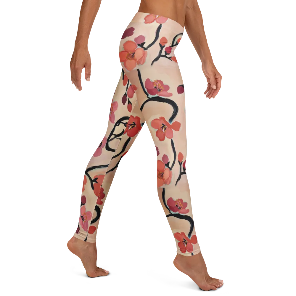Coral Branchwork on Leggings — Right