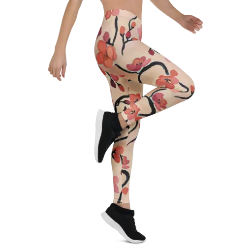 Coral Branchwork on a Leggings