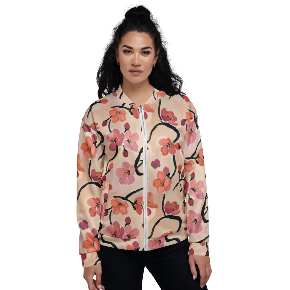 Coral Branchwork on Bomber Jacket — Front