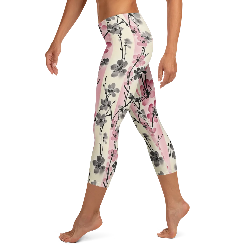 Blossom Ink on Capri Leggings — Left