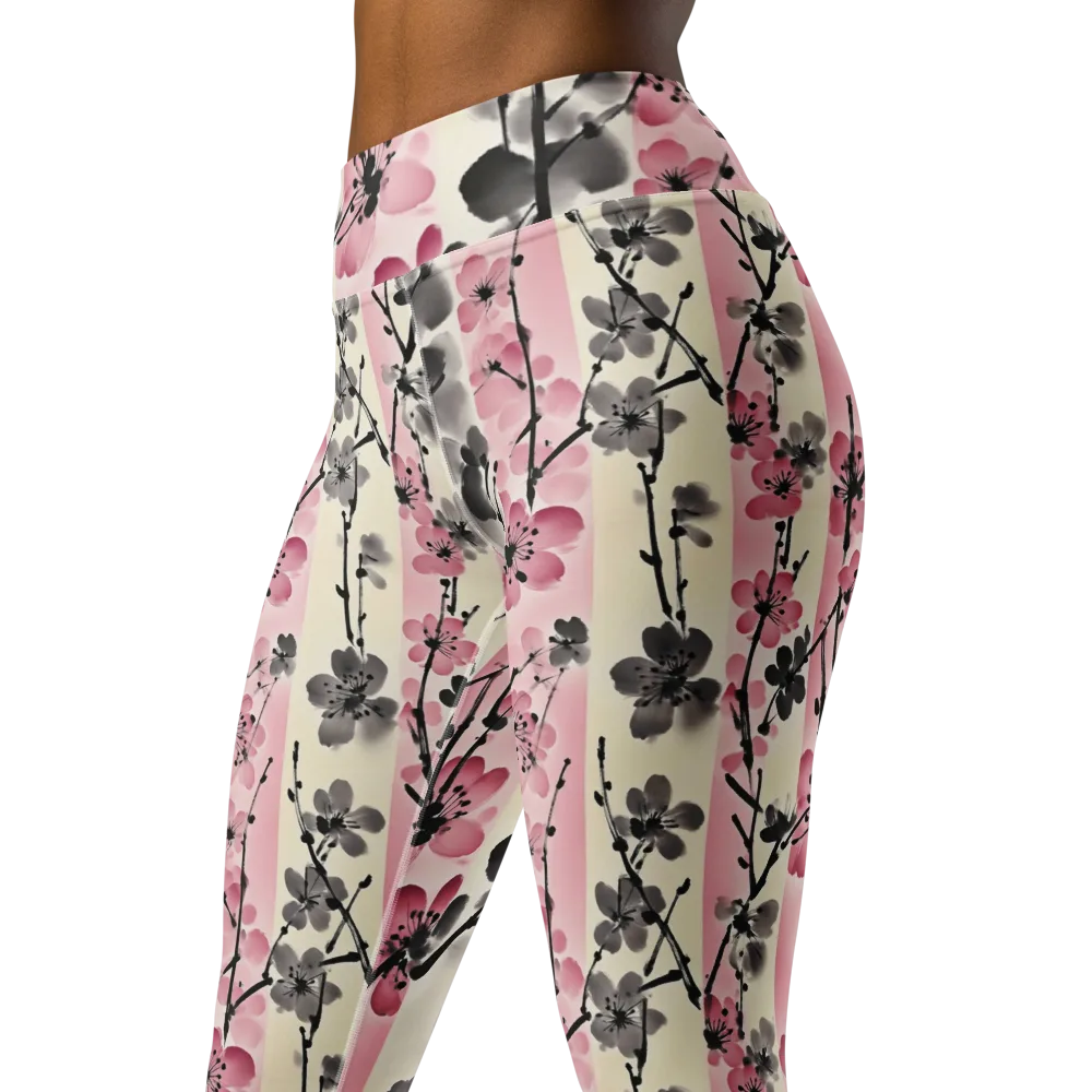Blossom Ink on Yoga Leggings — Left Front