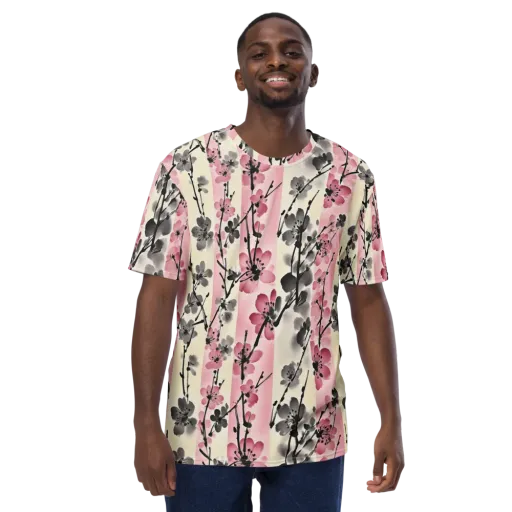 Blossom Ink on a Men's Crew Neck T-Shirt