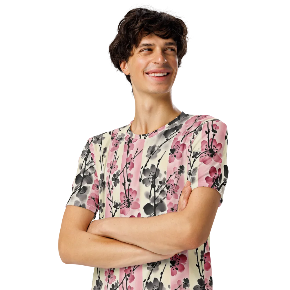 Blossom Ink on Men's Crew Neck T-Shirt — Left Front