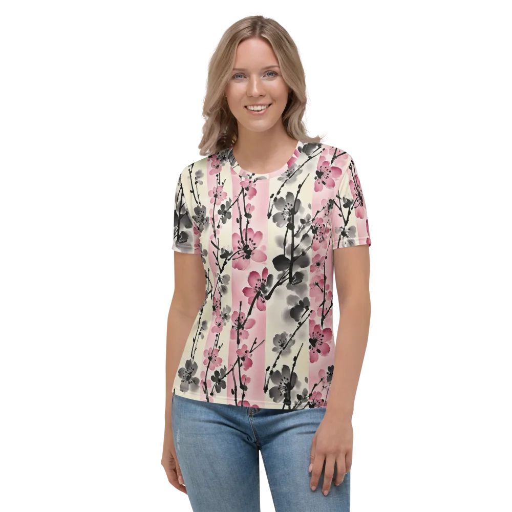 Blossom Ink on Women's Crew Neck T-Shirt — Front