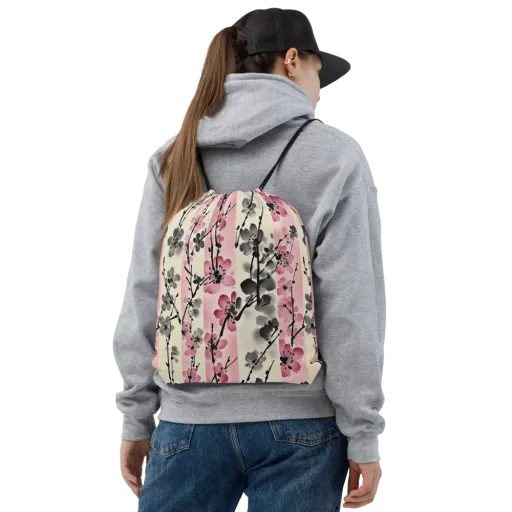Blossom Ink on a Drawstring Bag