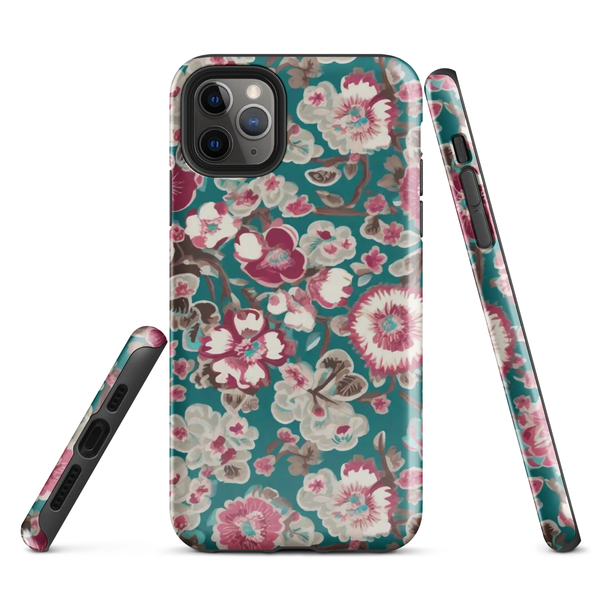 Teal Blossom Rhapsody on Tough Case for iPhone® — Front