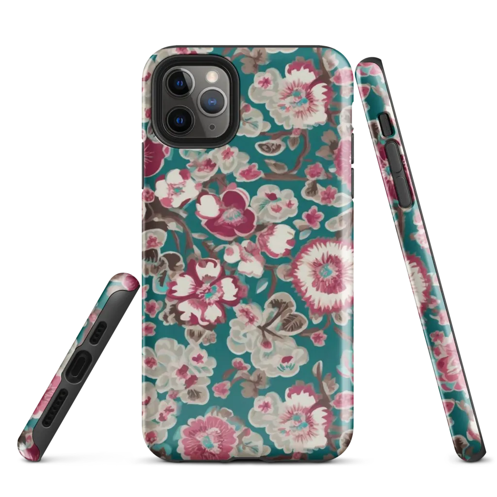Teal Blossom Rhapsody on Tough Case for iPhone® — Front
