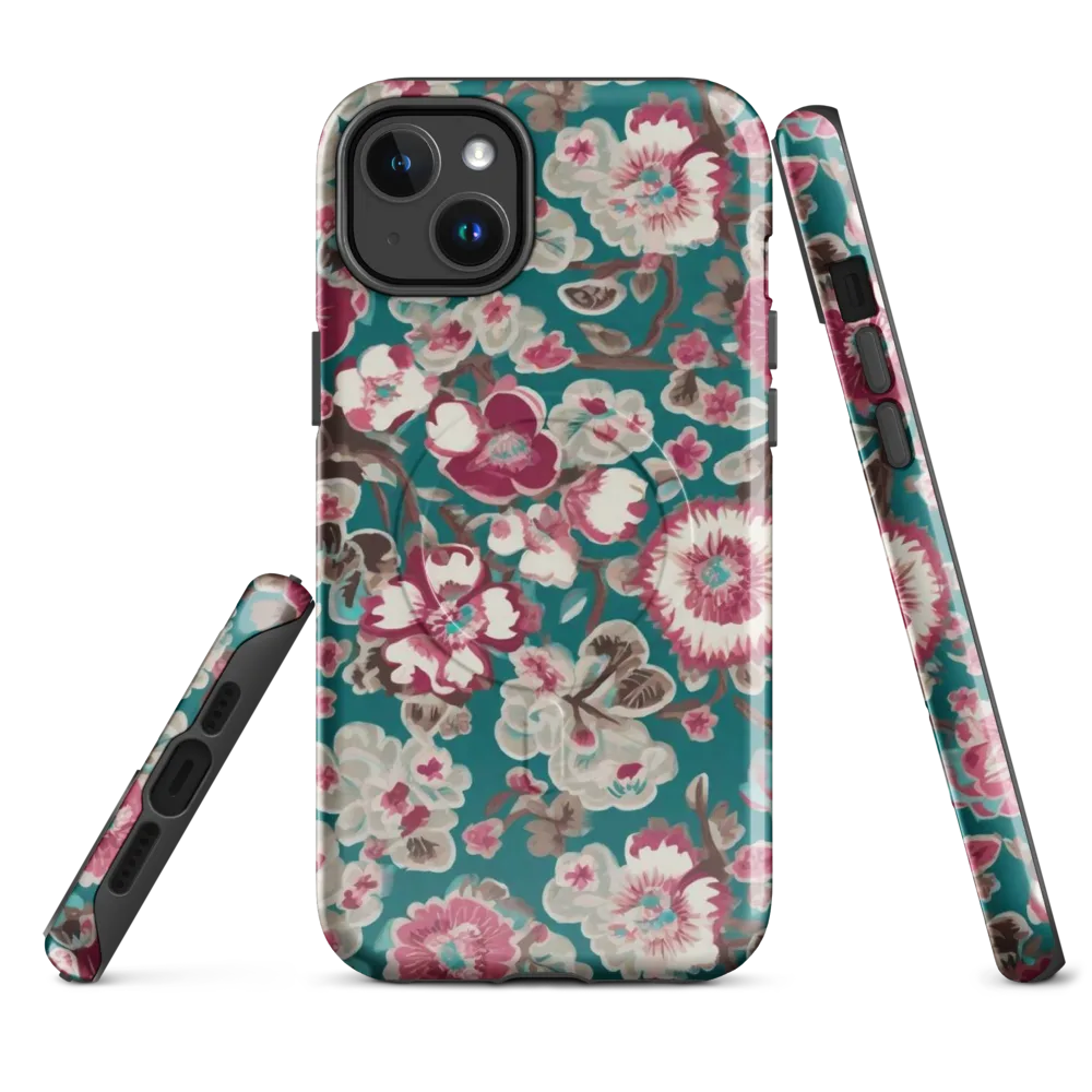 Teal Blossom Rhapsody on MagSafe Tough Case for iPhone® — Front