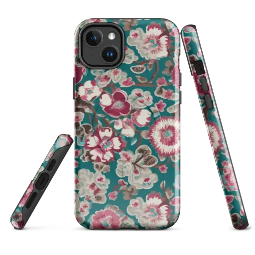 Teal Blossom Rhapsody on a MagSafe Tough Case for iPhone®