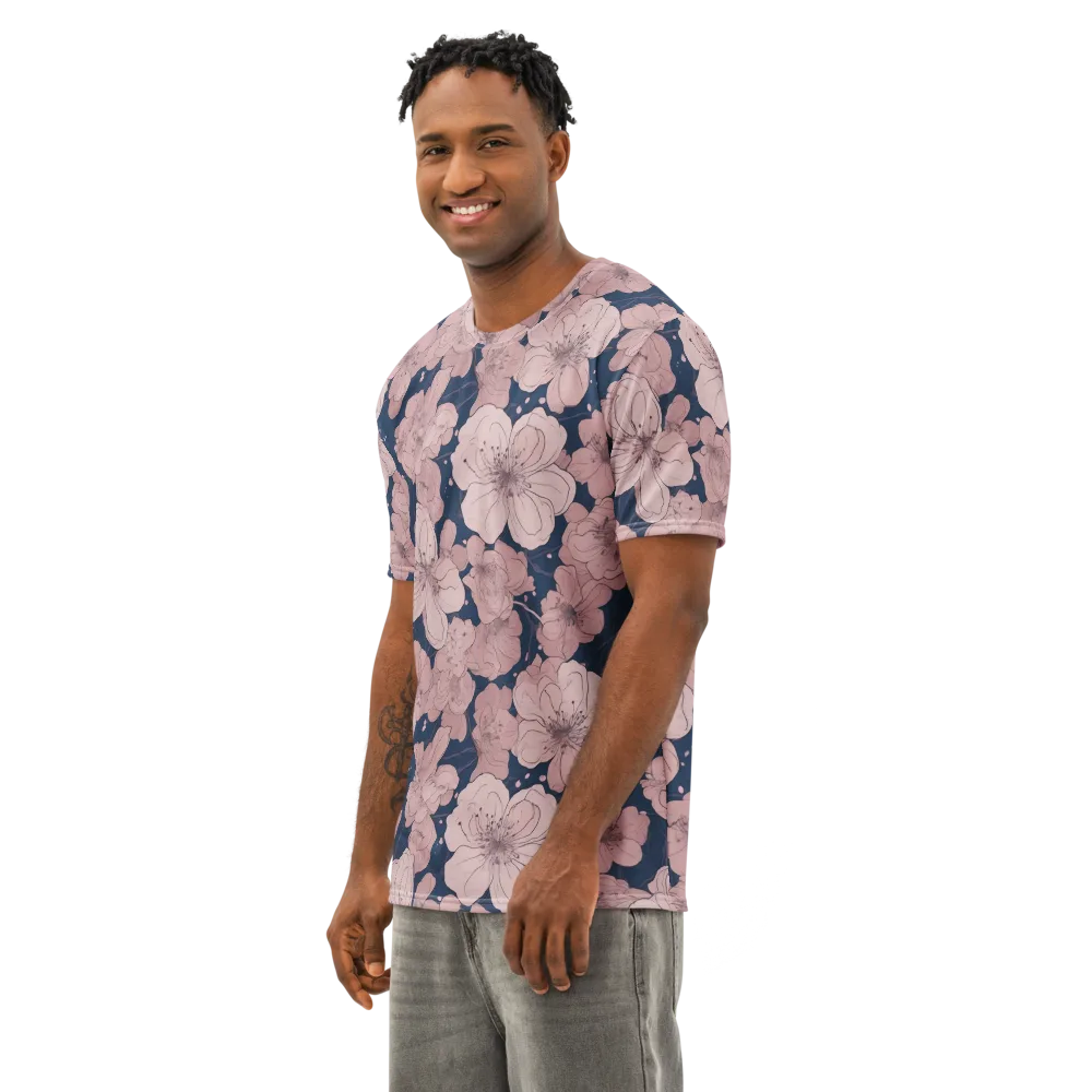 Moonlit Orchard on Men's Cotton Crew Neck T-Shirt — Left Front