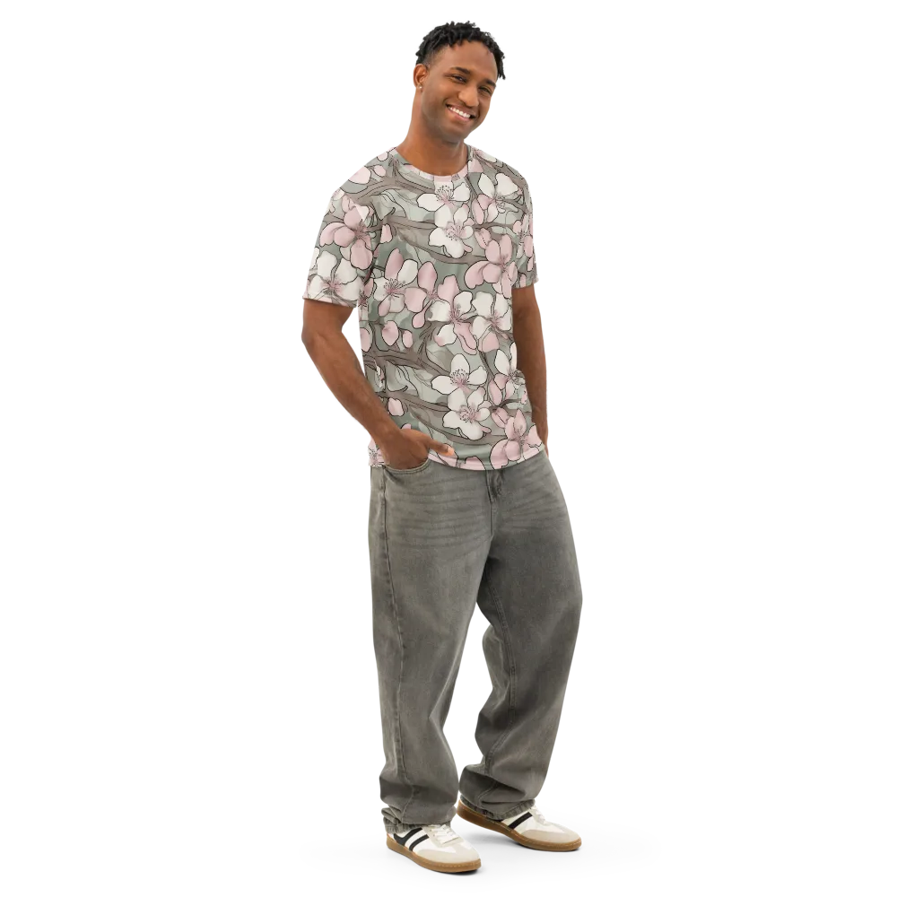 Petal Canopy on Men's Cotton Crew Neck T-Shirt — Right Front