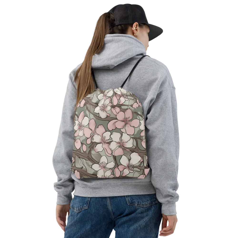 Petal Canopy on Drawstring Bag — Front