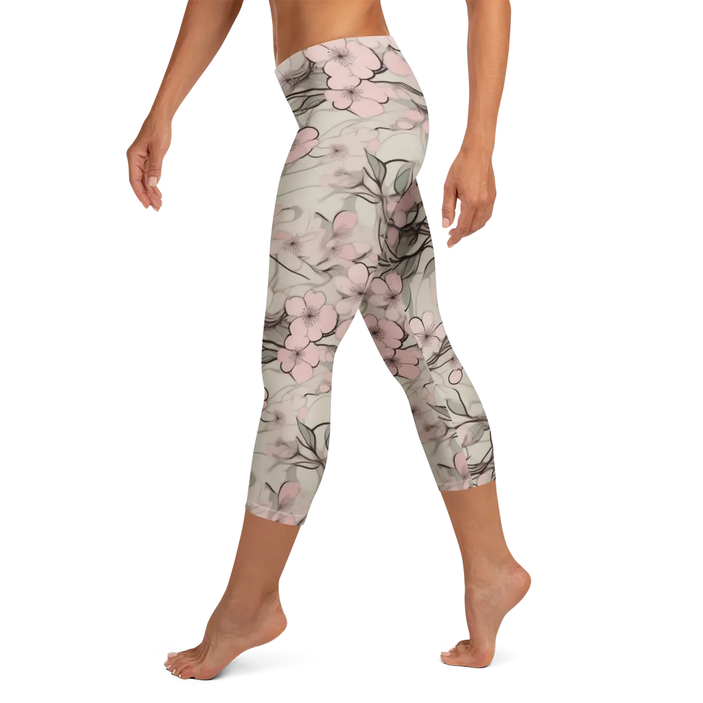 Cherry Drift on Capri Leggings — Left