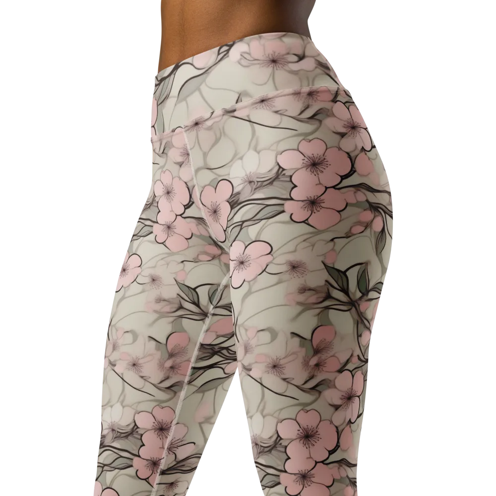 Cherry Drift on Yoga Leggings — Left Front