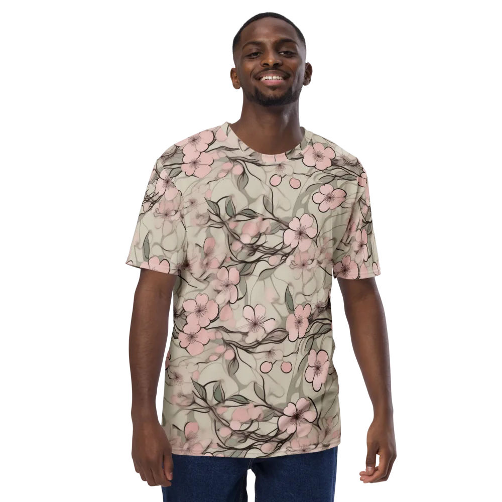 Cherry Drift on Men's Crew Neck T-Shirt — Front