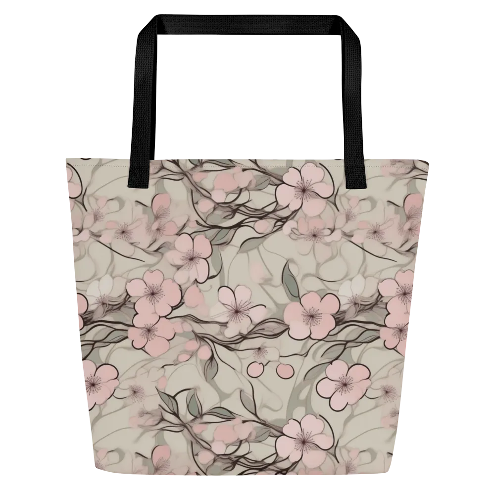 Cherry Drift on Large Tote Bag W/ Pocket — Front