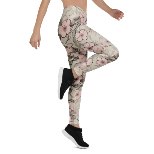 Cherry Drift on a Leggings