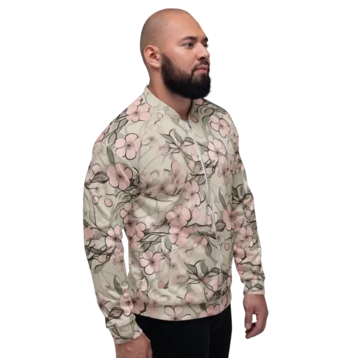 Cherry Drift on a Bomber Jacket
