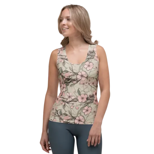 Cherry Drift on a Women's Tank Top