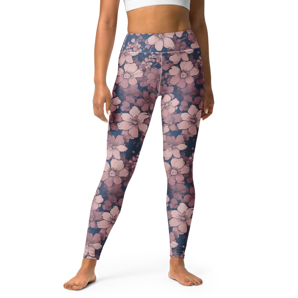 Blush Botanica on Yoga Leggings — Front