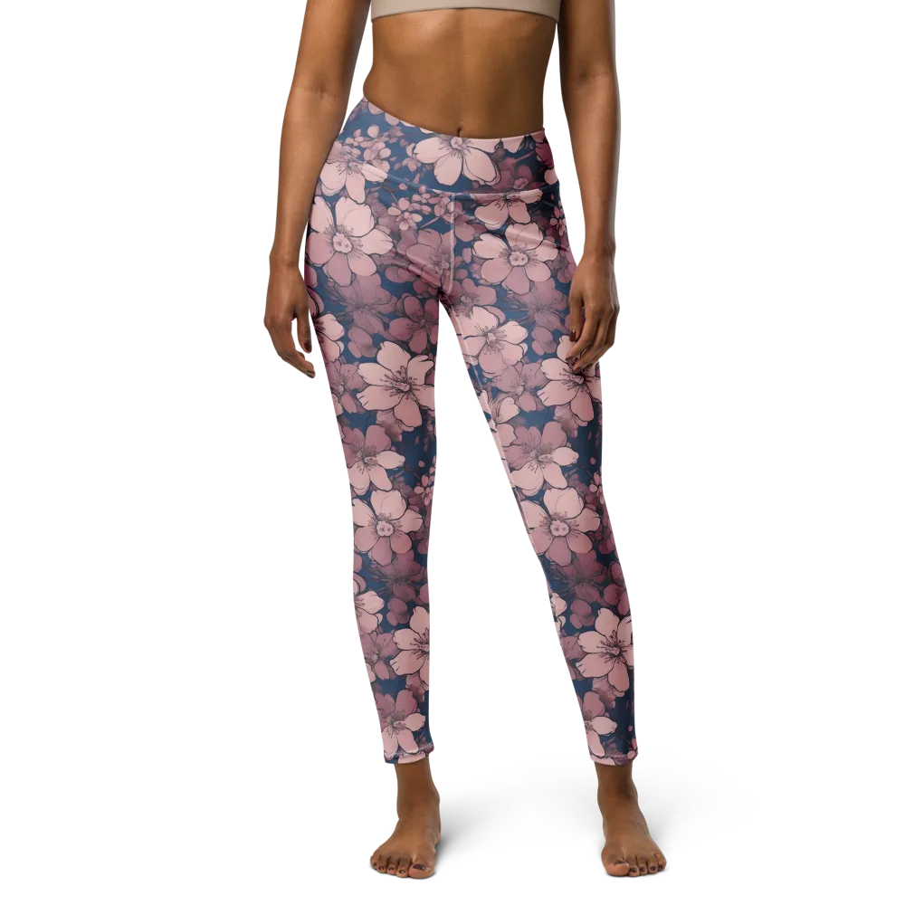 Blush Botanica on Yoga Leggings — Front