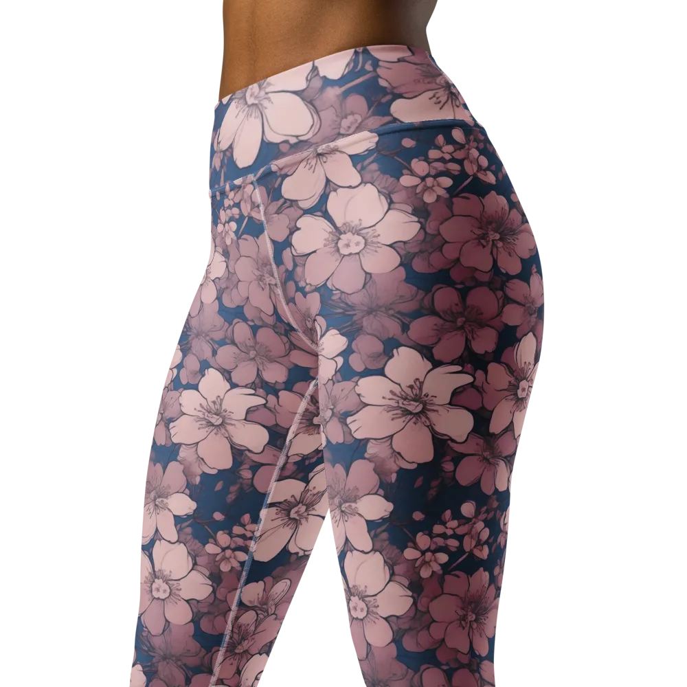 Blush Botanica on Yoga Leggings — Left Front