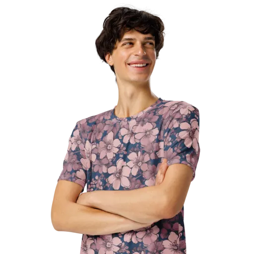 Blush Botanica on a Men's Crew Neck T-Shirt