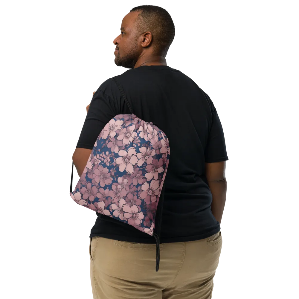 Blush Botanica on Drawstring Bag — Front