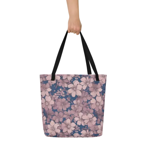 Blush Botanica on a Large Tote Bag W/ Pocket