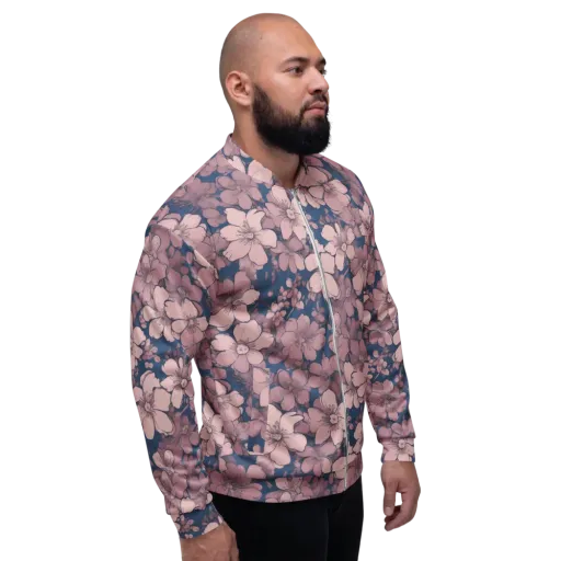 Blush Botanica on a Bomber Jacket