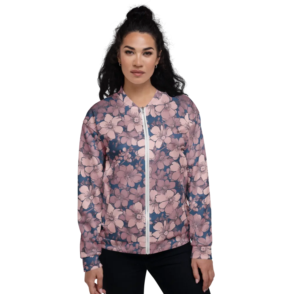 Blush Botanica on Bomber Jacket — Front