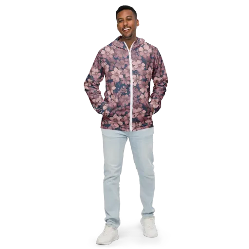 Blush Botanica on a Men's Windbreaker