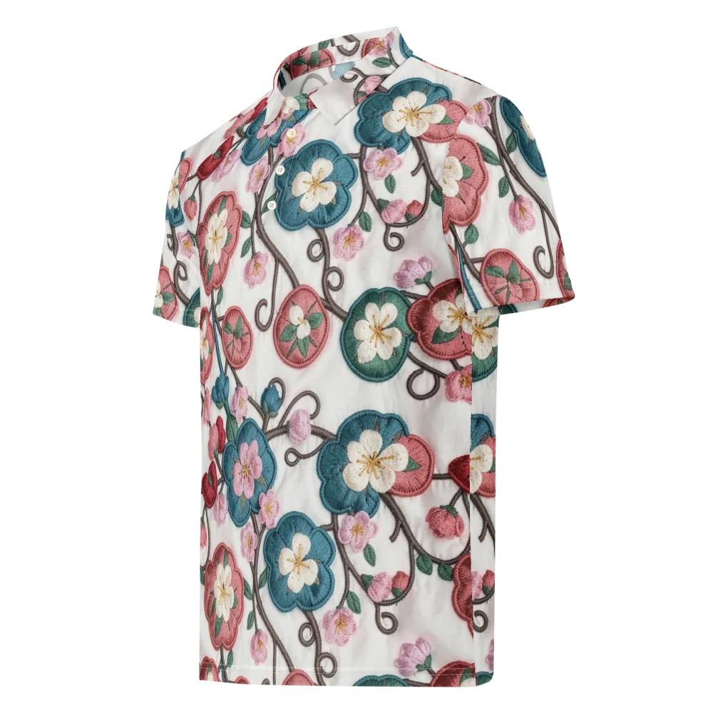 Embroidered Reverie on Men's Slim Fit Polo Shirt — Left Front