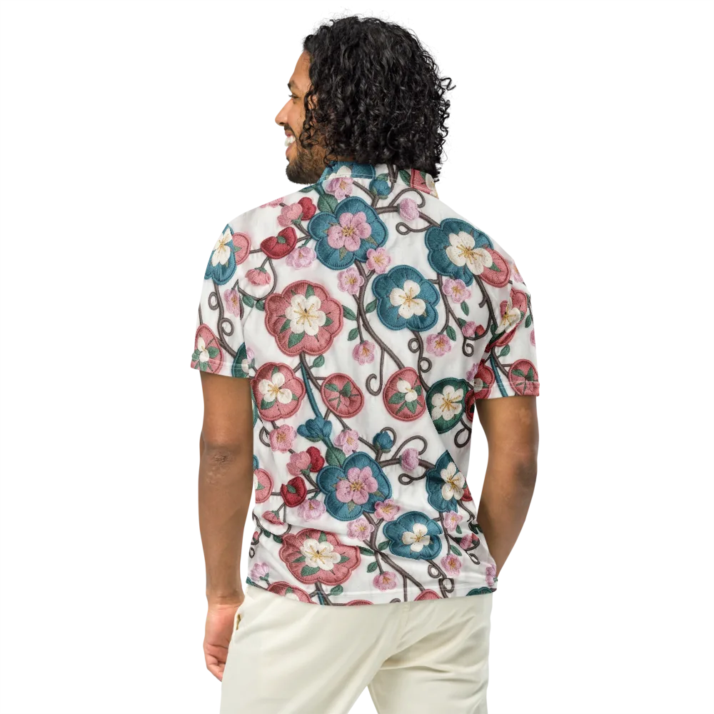 Embroidered Reverie on Men's Slim Fit Polo Shirt — Back