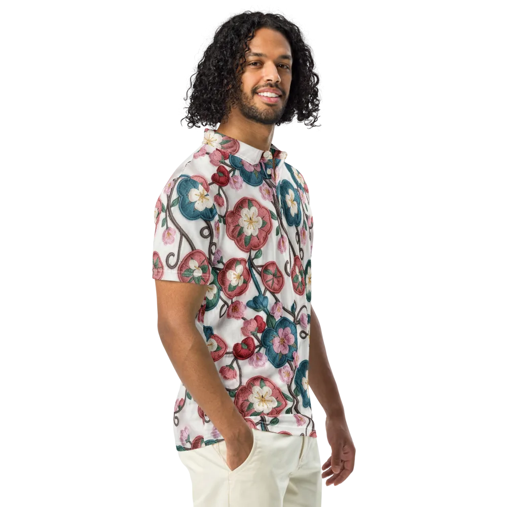 Embroidered Reverie on Men's Slim Fit Polo Shirt — Right Front