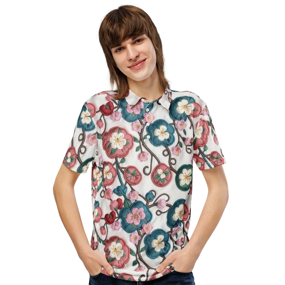 Embroidered Reverie on Men's Slim Fit Polo Shirt — Front