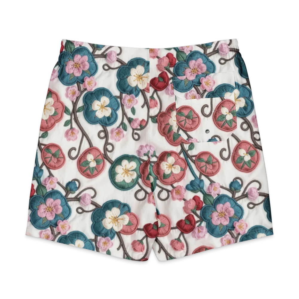 Embroidered Reverie on Men's Board Shorts — Back
