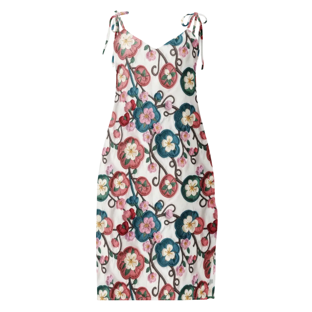 Embroidered Reverie on Slip Dress — Front