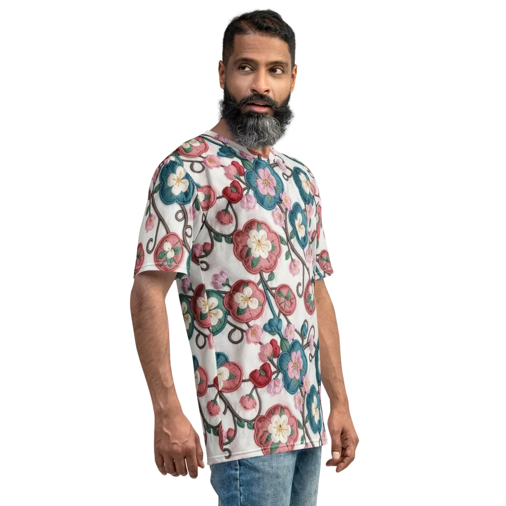 Embroidered Reverie on Men's Crew Neck T-Shirt — Right