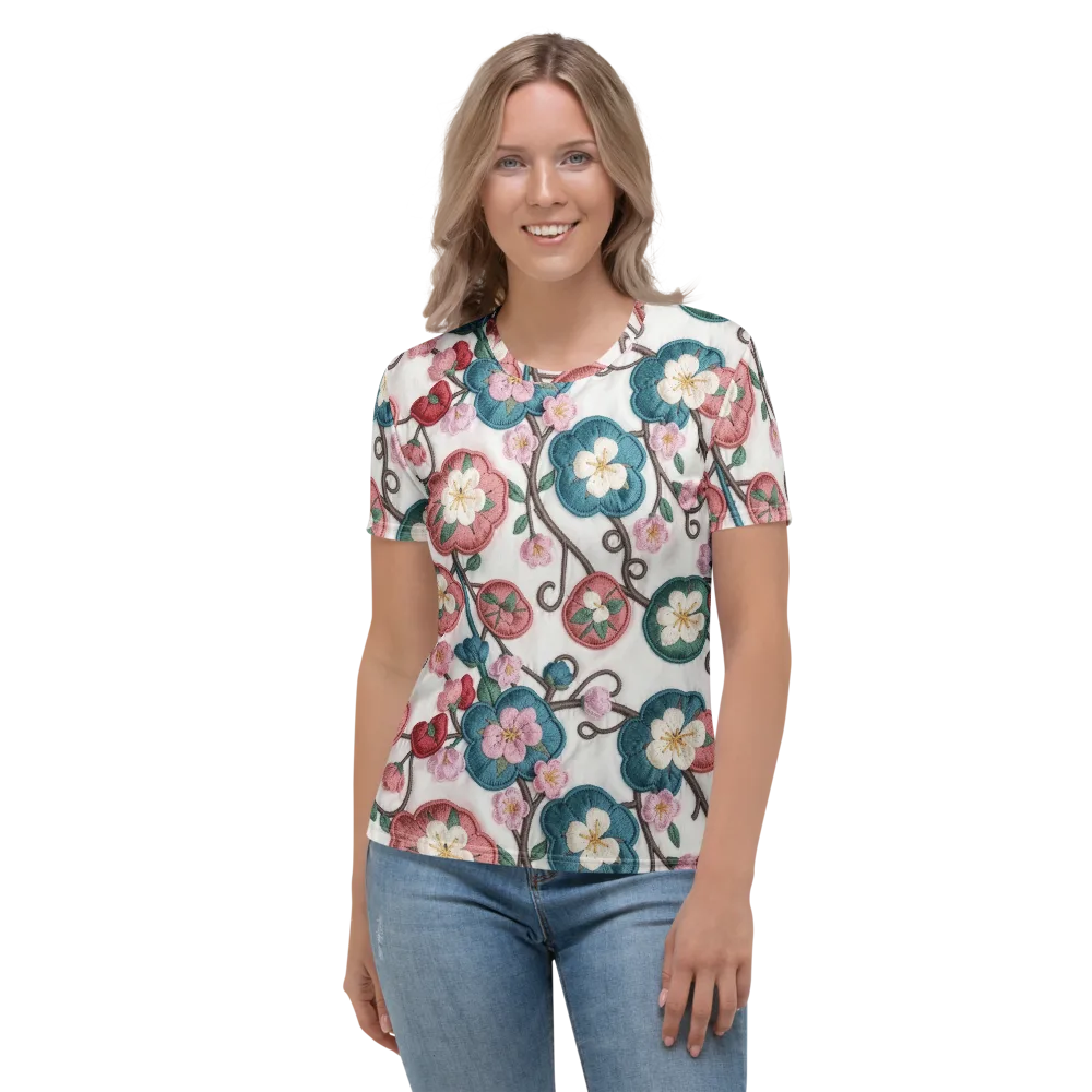 Embroidered Reverie on Women's Crew Neck T-Shirt — Front