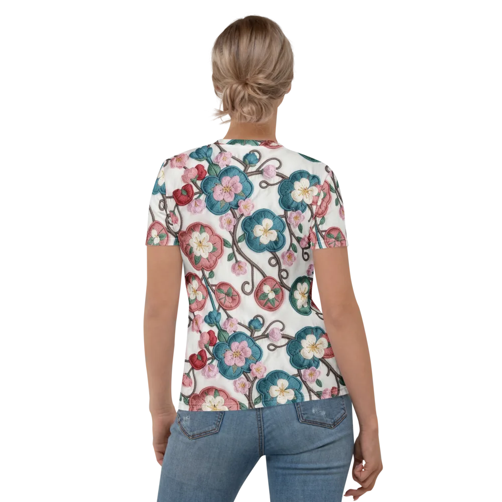 Embroidered Reverie on Women's Crew Neck T-Shirt — Back