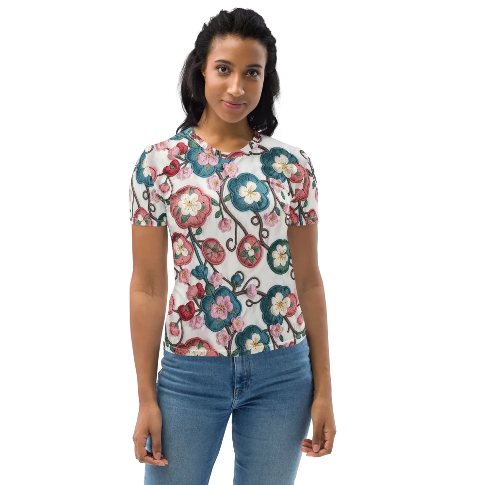 Embroidered Reverie on Women's Crew Neck T-Shirt — Front