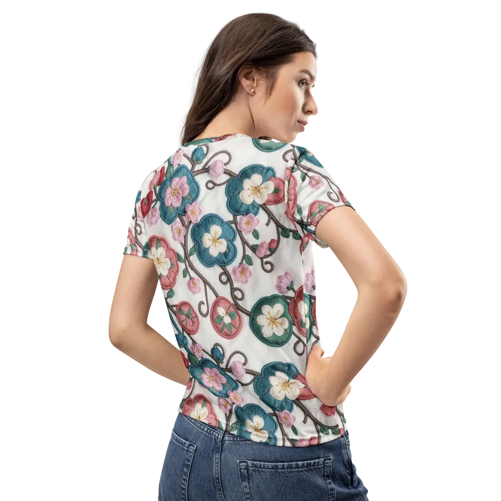 Embroidered Reverie on Women's Crew Neck T-Shirt — Back