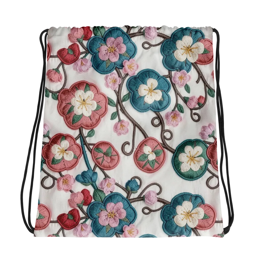 Embroidered Reverie on Drawstring Bag — Photo