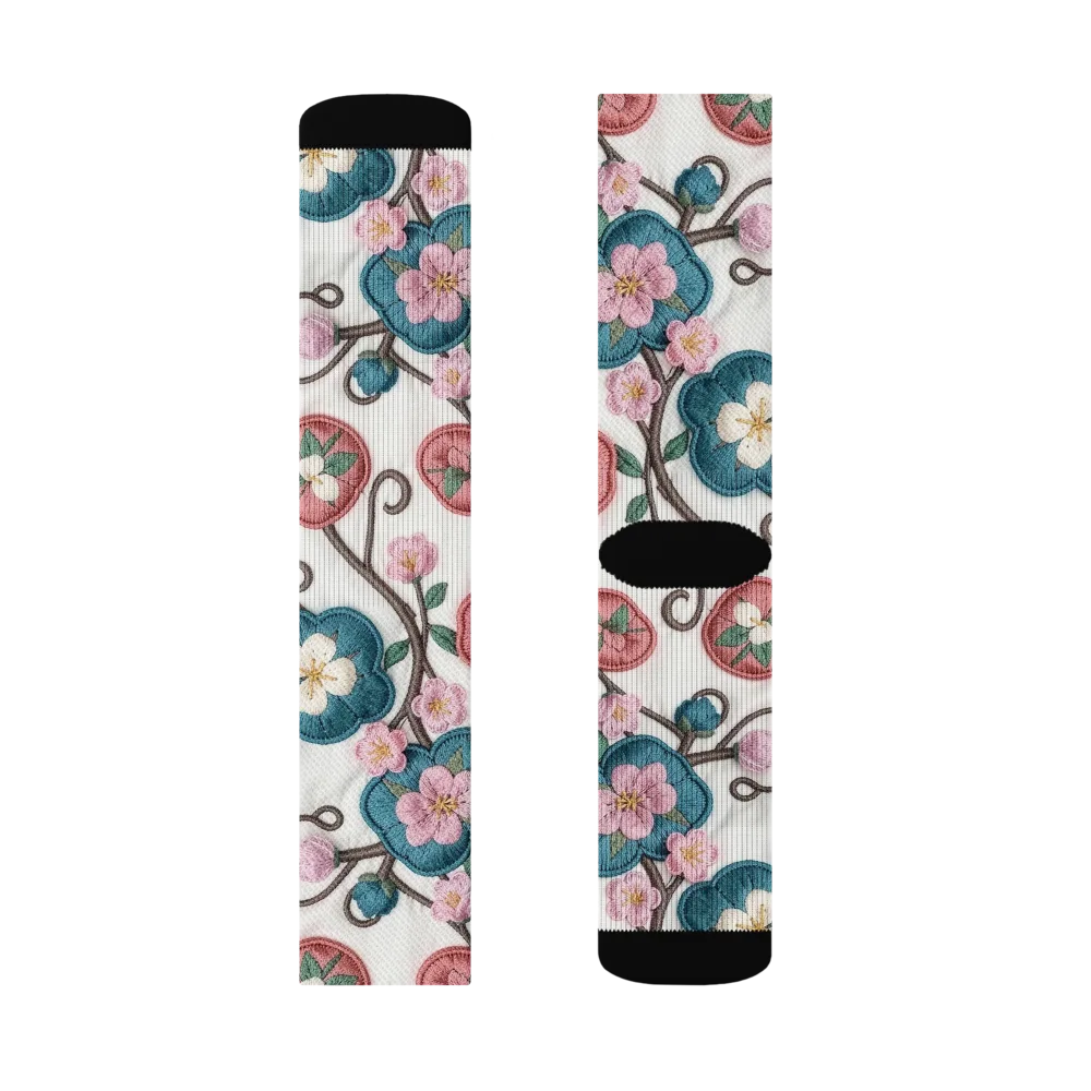 Embroidered Reverie on Socks — Left Sock