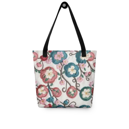 Embroidered Reverie on a Tote Bag