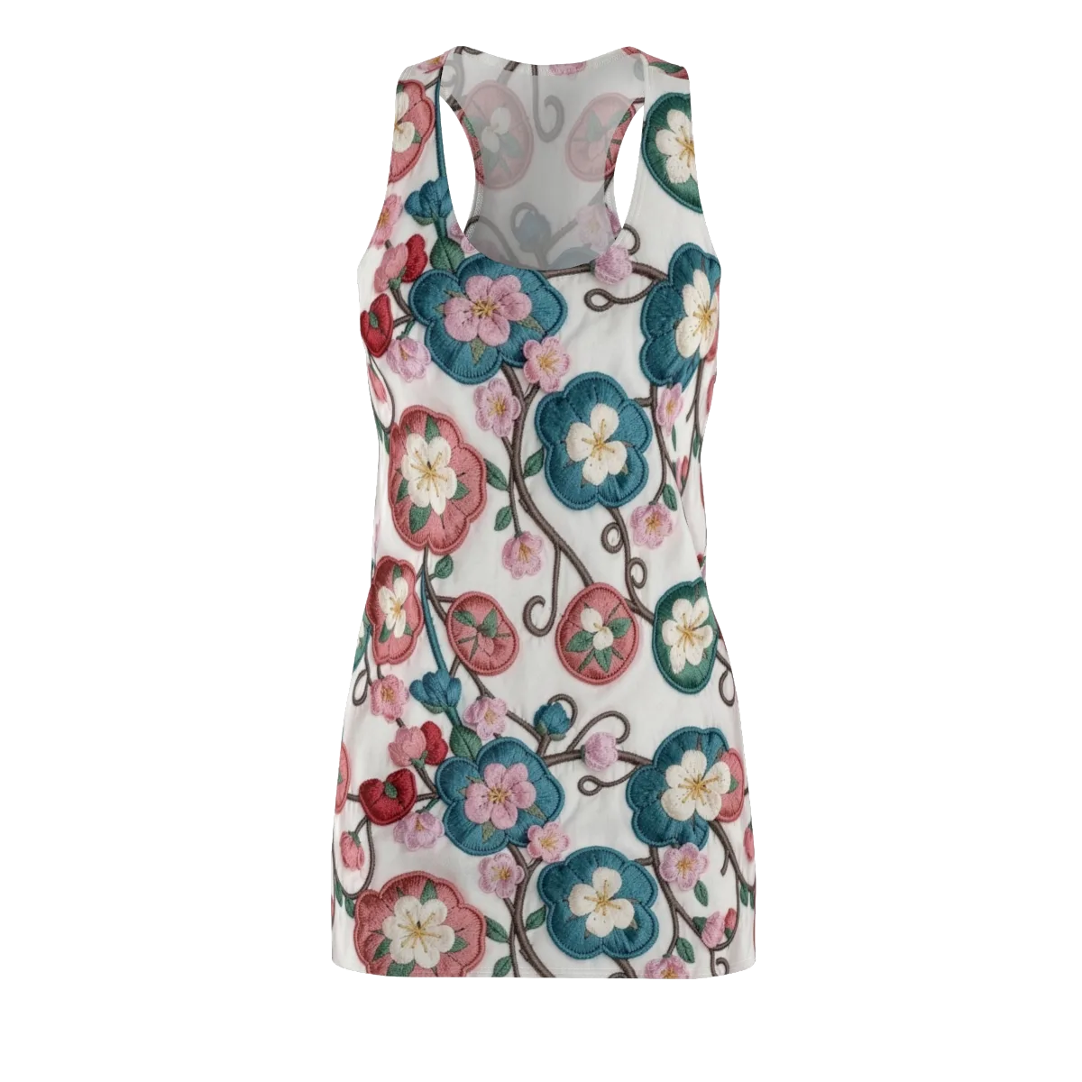 Embroidered Reverie on Racerback Dress — Front